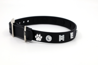 Chelsea’s Charm Collar – Black (Eco-Friendly, Customizable Dog Collar)