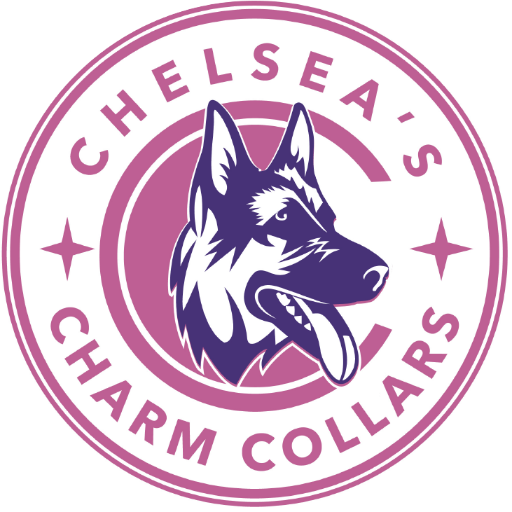 Chelseas charm collar logo.